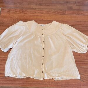 Women’s Madewell pale yellow blouse in XXL